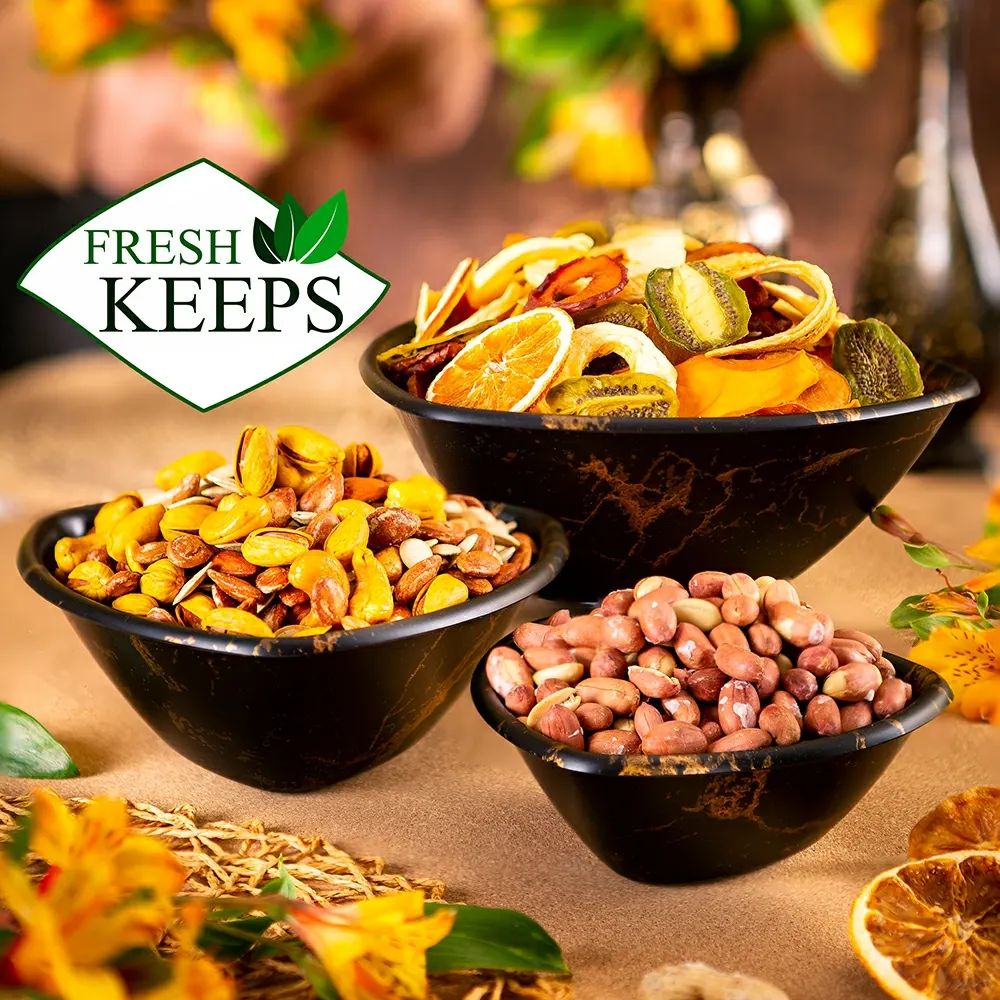 ظروف پذیرایی مثلث ۳ تیکه طرح ماربل